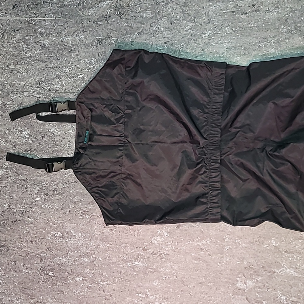 Made in USA. KOKATAT Black Nylon Waterproof Paddling Boat Crew Bib Overalls Med.